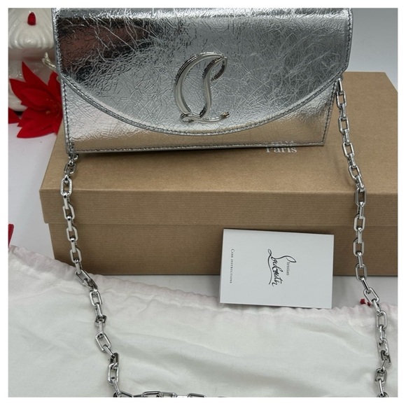 Christian Louboutin, LOUBI54 clutch/shoulder bag with chain made Italy - Picture 2 of 10